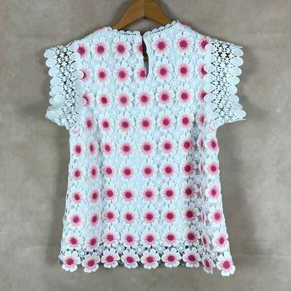 J.CREW Floral Embroidered Crochet Top NEW XS - Picture 6 of 7